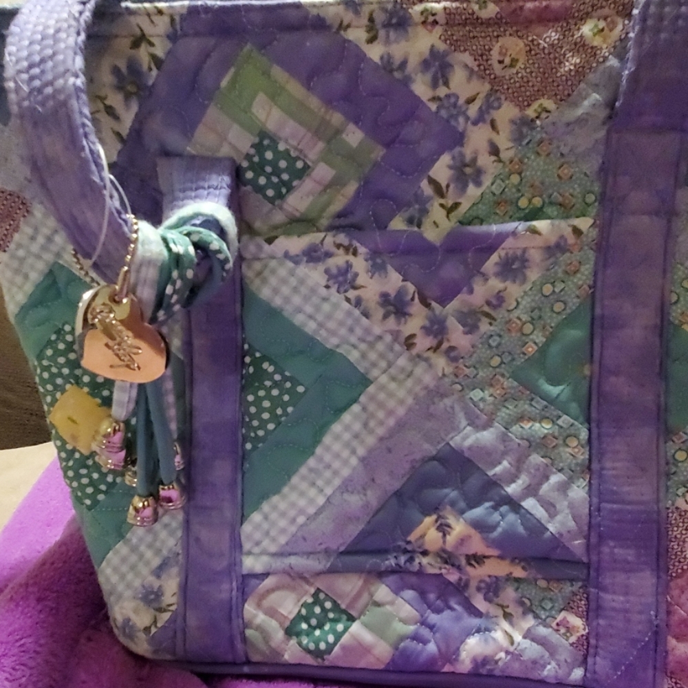 Spring colored quilted handbag